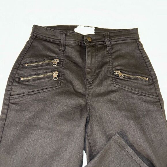 Altar’d State Black Zipper Skinny Pants Jeans Size 29/9 - Picture 2 of 11